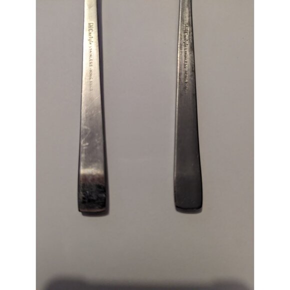VTG CARLYLE Hong Kong stainless cameo pattern lot 2 tablespoons replacement - Picture 8 of 9
